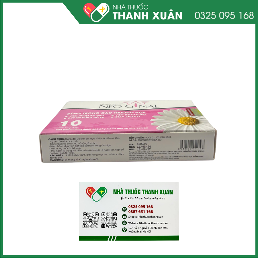 Viên Đặt Phụ Khoa NEO GYNAL hỗ trợ điều trị viêm nhiễm âm đạo, viêm cổ tử cung